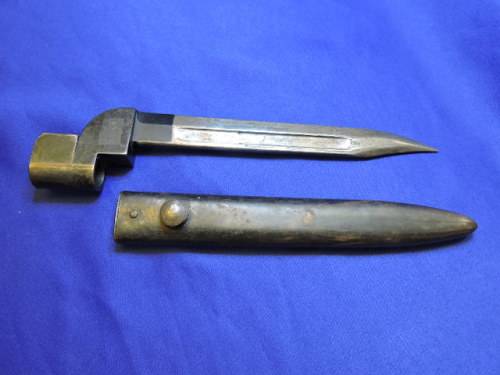 Military Rifle WW2  Bayonet M49 Possible British with Scabbard